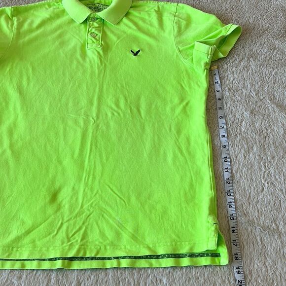 American Eagle collared button down shirt neon green size large - Picture 14 of 16